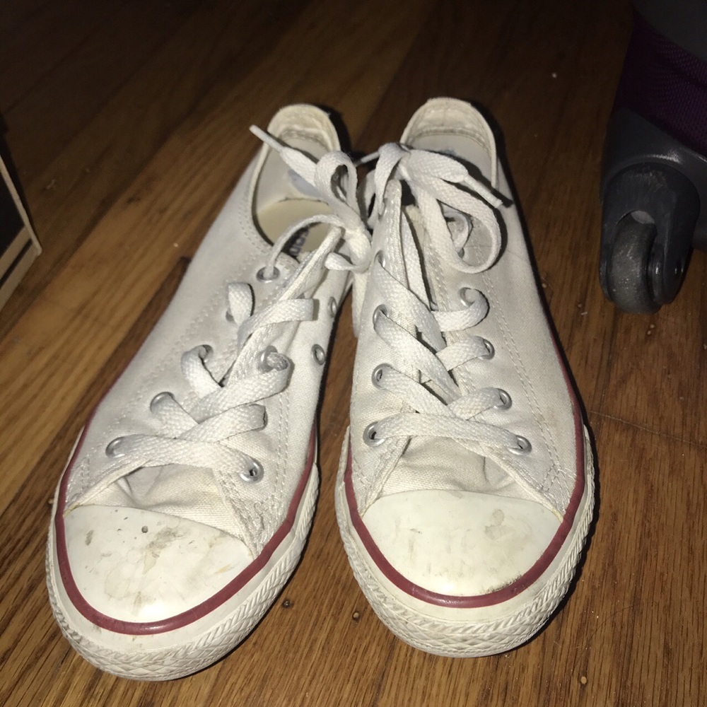 Worn white converse